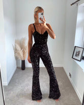 Event Ready Sequin Halter Jumpsuit Ins Street